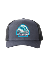 The Rip Curl Mens Custom Curve Trucker Cap in Washed Black