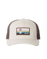 The Rip Curl Mens Custom Curve Trucker Cap in Vintage White