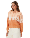 The Rip Curl Womens Tie Dye Hoodie in Peach