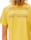 The Rip Curl Mens Surf Revival Repeater T-Shirt in Yellow Daze