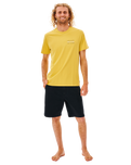 The Rip Curl Mens Surf Revival Repeater T-Shirt in Yellow Daze