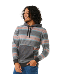 The Rip Curl Mens Surf Revival Line Up Hoodie in Washed Black