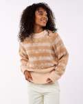 The Rip Curl Womens Zuma Aztec Jumper in Light Peach