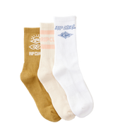 The Rip Curl Womens Icons Of Surf Socks (3 Pack) in Bronze