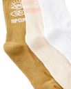 The Rip Curl Womens Icons Of Surf Socks (3 Pack) in Bronze