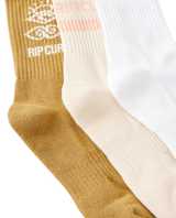 The Rip Curl Womens Icons Of Surf Socks (3 Pack) in Bronze