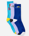 The Rip Curl Mens Retro Socks (3 Pack) in Multi