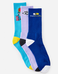 The Rip Curl Mens Retro Socks (3 Pack) in Multi