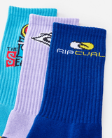 The Rip Curl Mens Retro Socks (3 Pack) in Multi