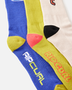 The Rip Curl Mens Retro Crew Socks (3 Pack) in Vintage White