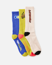 The Rip Curl Mens Retro Crew Socks (3 Pack) in Vintage White