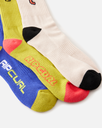 The Rip Curl Mens Retro Crew Socks (3 Pack) in Vintage White