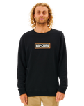 The Rip Curl Mens Surf Revival Fleece Sweatshirt in Black