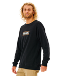 The Rip Curl Mens Surf Revival Fleece Sweatshirt in Black