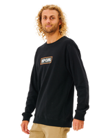 The Rip Curl Mens Surf Revival Fleece Sweatshirt in Black