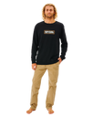 The Rip Curl Mens Surf Revival Fleece Sweatshirt in Black