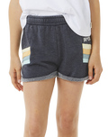 The Rip Curl Girls Girls Block Party Jogger Shorts in Navy