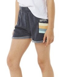 The Rip Curl Girls Girls Block Party Jogger Shorts in Navy