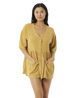 The Rip Curl Womens Premium Linen Dress in Gold