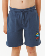 The Rip Curl Boys Boys Search Icon Fleece Shorts in Vintage Navy