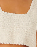 The Rip Curl Womens Oceans Together Crochet Top in Off White