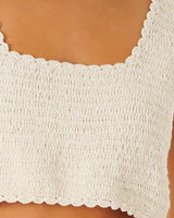 The Rip Curl Womens Oceans Together Crochet Top in Off White