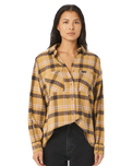 The Rip Curl Womens Sunday Flannel Shirt in Light Olive