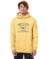 The Rip Curl Mens Radiate Fleece Hoodie in Yellow Daze