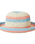 The Rip Curl Girls Girls Sun Stripe Crochet Hat in Pink