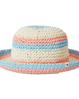 The Rip Curl Girls Girls Sun Stripe Crochet Hat in Pink