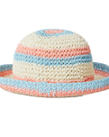 The Rip Curl Girls Girls Sun Stripe Crochet Hat in Pink