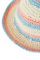 The Rip Curl Girls Girls Sun Stripe Crochet Hat in Pink