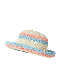 The Rip Curl Girls Girls Sun Stripe Crochet Hat in Pink