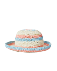 The Rip Curl Girls Girls Sun Stripe Crochet Hat in Pink