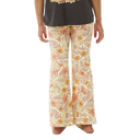 The Rip Curl Girls Girls Tropic Floral Bell Trousers in Lemon Ice