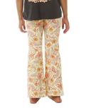 The Rip Curl Girls Girls Tropic Floral Bell Trousers in Lemon Ice