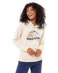 The Rip Curl Womens Melting Waves Fleece Hoodie in Off White