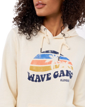 The Rip Curl Womens Melting Waves Fleece Hoodie in Off White