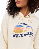 The Rip Curl Womens Melting Waves Fleece Hoodie in Off White