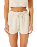 The Rip Curl Womens Oceans Together Crochet Shorts in Off White