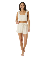 The Rip Curl Womens Oceans Together Crochet Shorts in Off White