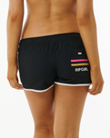 The Rip Curl Womens Hibiscus Heat Splice 3" Boardshorts in Black