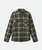 The Brixton Mens Bowery Flannel Shirt in Cypress Green, Washed Navy & Whitecap