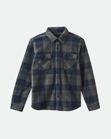 The Brixton Mens Bowery Arctic Stretch Fleece Shirt in Washed Navy & Beige Plaid