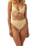 The Rhythm Womens Sunray Hi Hip Banded Bikini Bottoms in Gold