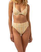 The Rhythm Womens Sunray Hi Hip Banded Bikini Bottoms in Gold