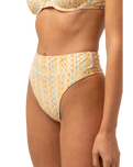 The Rhythm Womens Sunray Hi Hip Banded Bikini Bottoms in Gold