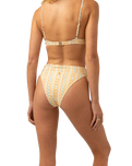 The Rhythm Womens Sunray Hi Hip Banded Bikini Bottoms in Gold