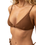 The Rhythm Womens Avoca Knot Trilette Bikini Top in Chocolate