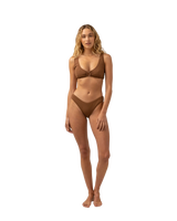 The Rhythm Womens Avoca Support Tall Tri Bikini Top in Chocolate